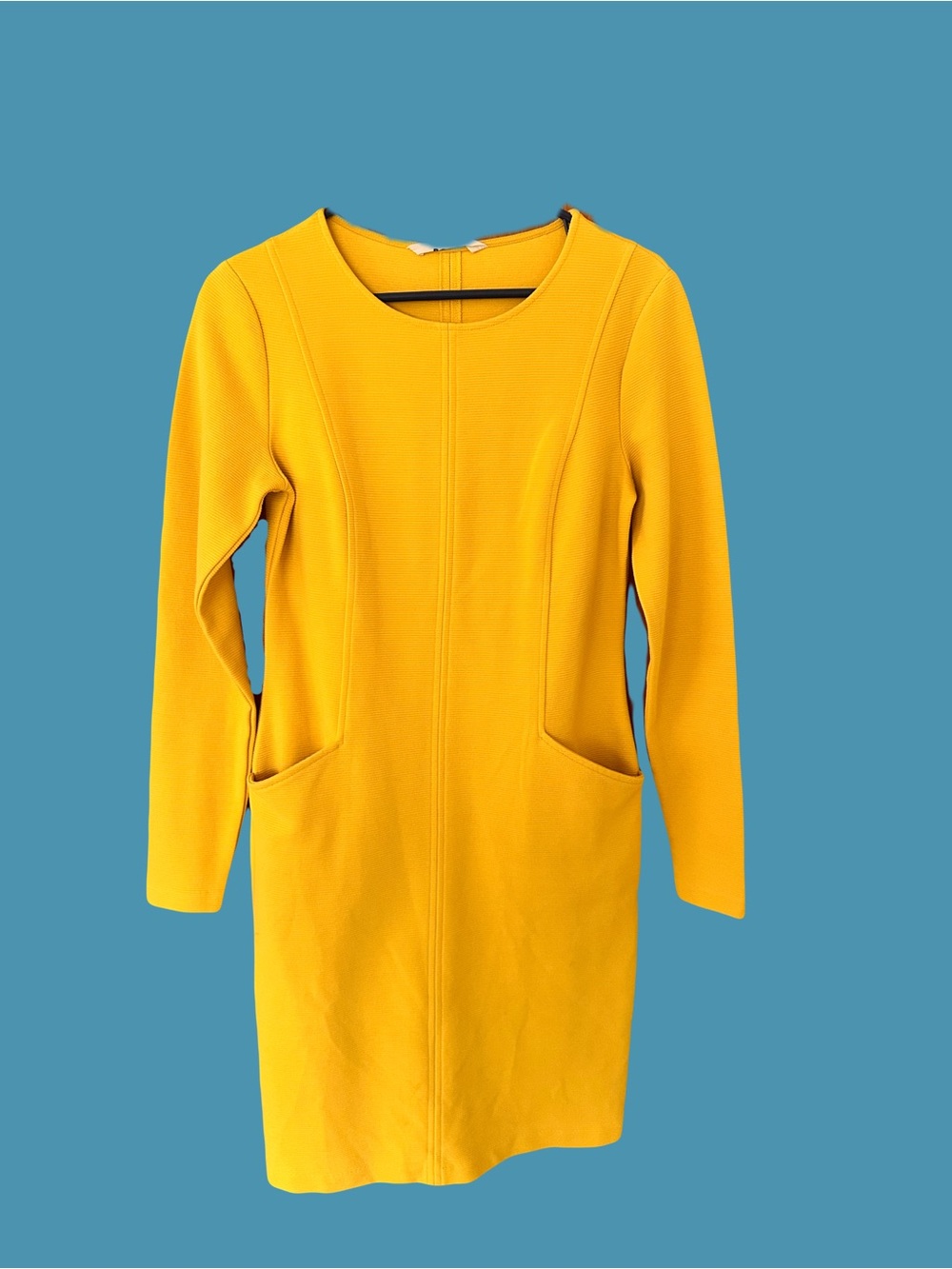 Boden Yellow Long Sleeve Shift Dress - Women's